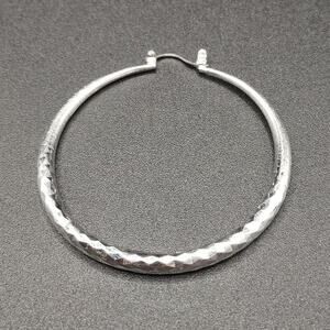 925 Silver Hoop Earrings Large 2 in. Geometric 80s 90s Vintage Fashion Gift NEW!